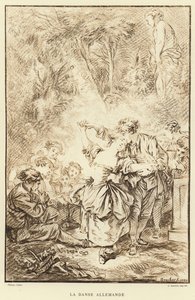 Den tyske dans (gravering) af Francois (after) Boucher