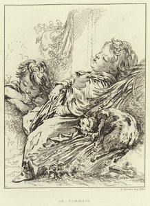 Søvn (gravering) af Francois (after) Boucher