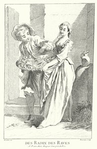 Radise og majroe sælger (gravering) af Francois (after) Boucher