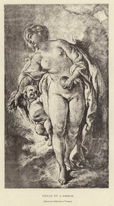 Venus og kærlighed af Francois (after) Boucher