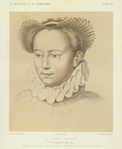 Margaret af Valois, første kone til kong Henrik IV af Frankrig (chromolitho)