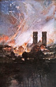 Slaget ved Verdun: Tysk bombardement af Verdun med brændende granater