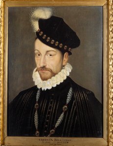 Portræt af Charles IX (1550-1574), konge af Frankrig, maleri af Atelieret af Francois Clouet (ca. 1515-1572)
