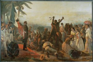 Proklamation af de sortes frihed i kolonierne ... af François Auguste Biard