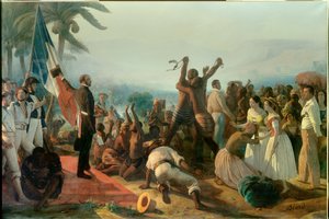 Proklamation om afskaffelse af slaveriet i de franske kolonier den 23. april af François Auguste Biard
