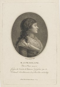 Portræt af Madame Roland 1754-1793, ca. 1800. af Francois Bonneville