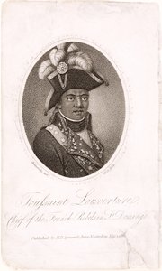 Toussaint Louverture (ca. 1743-1803) Chef for de franske oprørere i St. Domingo, indgraveret af Holl, pub. af H.D. Symonds, 1802 (ætsning og gravering)