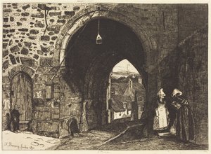 St. Malo-porten i Dinan af François Bonvin