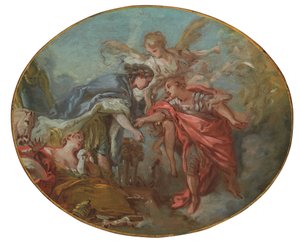 En allegori (olie på lærred) af François Boucher