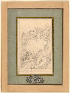 Armorial bogplade for Crozat, Baron de Thiers af François Boucher
