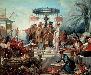Kinesisk bryllup scene bryllup ved hof af kejseren af Kina. Maleri af Francois Boucher (1703-1770) 1740 Besancon, Musee des Beaux Arts af François Boucher