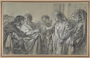 Kristus og den kvinde, der blev taget i hor af François Boucher