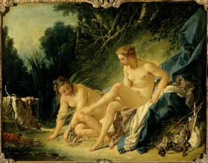 Diane forlader badet Maleri af Francois Boucher (1703-1770) af François Boucher
