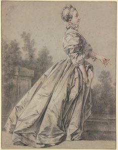 Kvinde set i profil, på vej mod højre af François Boucher