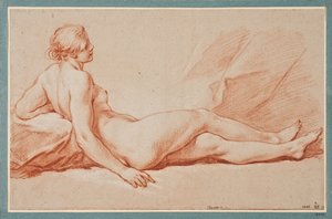 Halvt liggende kvindelig model af François Boucher