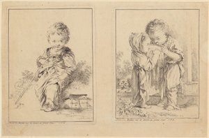 Den lille Savoyard og de små mælkedrikkere [to plader] af François Boucher