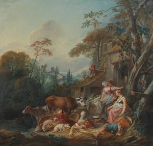 Landlig idyl af François Boucher