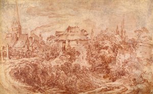 Landskab med figurer af François Boucher