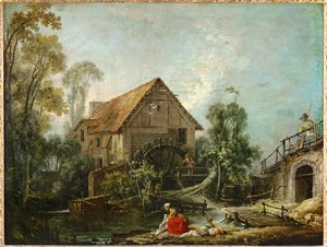 Le moulin - møllen ... af François Boucher