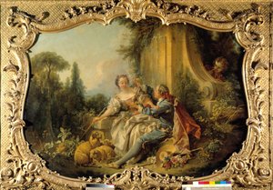 Pastor Gallant Scene Bucolic. Maleri af Francois Boucher (1703-1770). 1737-1738. Paris, Nationalarkivet af François Boucher