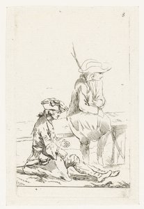 En soldat og en bonde af François Boucher