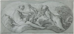 De tre gratier leger med Amor af François Boucher