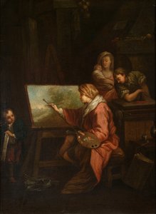 I malerens atelier ("Landskabsmaleren" eller "Maleren ved sit staffeli") af François Boucher