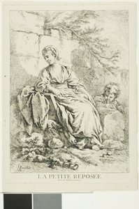 Ung kvinde hviler af François Boucher