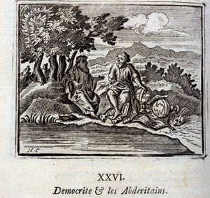 Demokrit og Abderitanerne. Fabler af Jean de La Fontaine (1621-95). Illustration af François Chauveau (1613-1676). Udgave af 1728. af Francois Chauveau