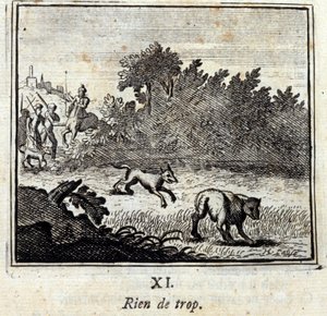 Intet for meget. Fabler af Jean de La Fontaine (1621-95). Illustration af Francois Chauveau (1613-1676). Udgave af 1728. af Francois Chauveau