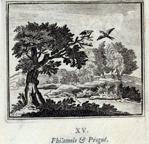 Philomele og Progne. Fabler af Jean de La Fontaine (1621-95). Illustration af François Chauveau (1613-1676). Udgave af 1728. af Francois Chauveau