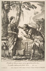 Rebecca og Eliezer. af Francois Chauveau