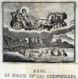 Solen og frøerne. Fabler af Jean de La Fontaine (1621-95). Illustration af François Chauveau (1613-1676). Udgave af 1728. af Francois Chauveau