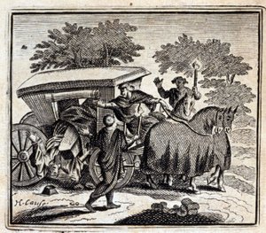 Kuren og døden. Fabler af Jean de La Fontaine (1621-95). Illustration af François Chauveau (1613-1676). Udgave af 1728. af Francois Chauveau