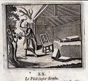 Den filosoferende le. Fabler af Jean de La Fontaine (1621-95). Illustration af François Chauveau (1613-1676). Udgave af 1728. af Francois Chauveau