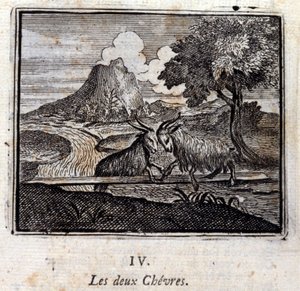 De to geder. Fabler af Jean de La Fontaine (1621-95). Illustration af François Chauveau (1613-1676). Udgave af 1728.