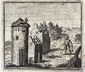 De to duer. Fabler af Jean de La Fontaine (1621-95). Illustration af Francois Chauveau (1613-1676). Udgave af 1728. af Francois Chauveau