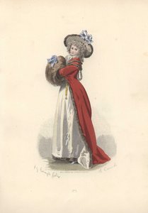 Kvinde med stor pelsmuffe, Marie Antoinettes æra.