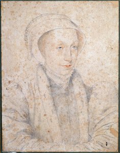 Portræt af Marie Stuart Agee (1542-1587), dronning af Frankrig og Skotland, der tegner a la Sanguine af Francois Clouet (1515-1572) 16. århundrede. Musee Conde, Chantilly af François Clouet