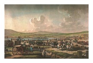Napoleon besøger belejringsværket ved Danzig ledet af marskal Lefebvre, 9. maj 1807, c1850 af Francois Dequevauviller