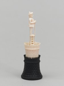 Sort tårn, skakbrik, Indien, 1820 ca