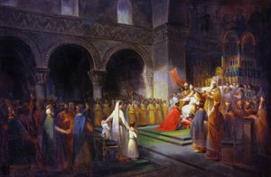 Kroningen af Pepin le Bref i Saint Denis Abbey