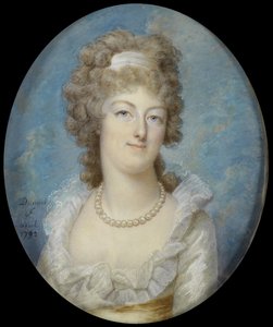 Portræt af dronning Marie Antoinette med en perlehalskæde, 1792