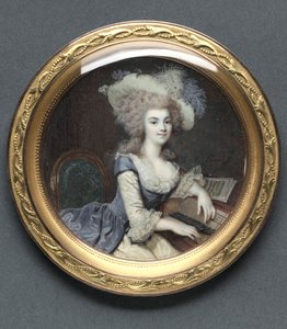 Portræt af en kvinde ved en cembalo, ca. 1788.