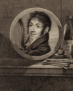 Portræt af harpespilleren og komponisten Jean-Aimé Vernier 1769-1840, ca. 1800.