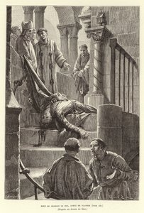 Karl den Gode, greve af Flandern, død. Mord på Karl den Gode, greve af Flandern, Brügge af Francois Edouard (after) Zier