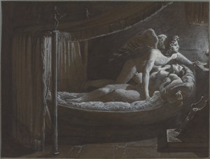 Amor med Psyke, der slukker Lampen af Francois Edouard Picot