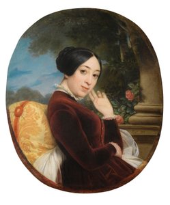 Portræt af sangerinden og komponisten Pauline Viardot 1821-1910, 1844. af Francois Edouard Picot