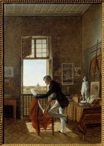 Francois Edward Picots (1786-1868) værksted i Villa Medicis. Maleri af Jean Alaux Dit The Roman (1786-1864)