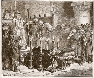 Fitz-Arthur forbyder William at blive begravet, illustration fra 